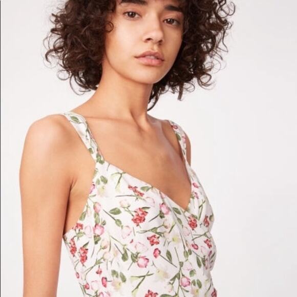 Club Monaco Womens Germaine Silk Midi Floral Dress - Size 6 - Picture 1 of 11